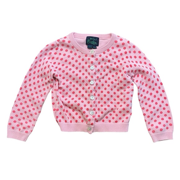 Mini Boden Other - 🩷 Mini Boden Girls Button-Down Cardigan Sweater | Size 2-3Y | Pink Polka Dots